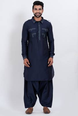 Black viscose ps premium designer festive wear pathani set 1