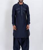 Black viscose ps premium designer festive wear pathani set