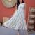 Sky blue color designer printed fancy partywear long kurti for girlie festive looks