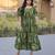 Green color designer printed fancy partywear long kurti for girlie festive looks