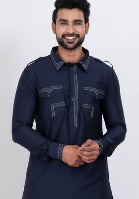 Black viscose ps premium designer festive wear pathani set 5