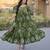 Green color designer printed fancy partywear long kurti for girlie festive looks