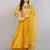 Mustard anarkali with embroidered yoke