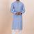 Blue color cotton silk jacquard premium designer festive wear kurta pyjama set