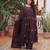 Brown color cotton fabric designer embroidered partywear suit for girls