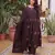 Brown color cotton fabric designer embroidered partywear suit for girls