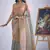 Multi color sequin embroidered work designer silk blend saree for women