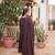 Brown color cotton fabric designer embroidered partywear suit for girls