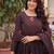 Brown color cotton fabric designer embroidered partywear suit for girls