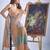 Multi color sequin embroidered work designer silk blend saree for women