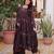 Brown color cotton fabric designer embroidered partywear suit for girls