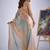 Multi color sequin embroidered work designer silk blend saree for women