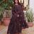 Brown color cotton fabric designer embroidered partywear suit for girls