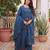 Blue color cotton fabric designer embroidered partywear suit for girls