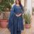 Blue color cotton fabric designer embroidered partywear suit for girls