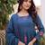 Blue color cotton fabric designer embroidered partywear suit for girls