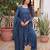 Blue color cotton fabric designer embroidered partywear suit for girls