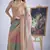 Multi color sequin embroidered work designer silk blend saree for women