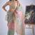 Multi color sequin embroidered work designer silk blend saree for women