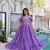 Purple color beautiful ceremonial embroidered partywear gown for beautiful looks