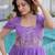 Purple color beautiful ceremonial embroidered partywear gown for beautiful looks