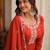 Rust color beautiful ceremonial embroidered partywear gown for beautiful looks