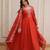 Rust color beautiful ceremonial embroidered partywear gown for beautiful looks