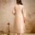 Cream color aasam silk fabric designer partywear stithed suit