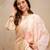 Cream color aasam silk fabric designer partywear stithed suit