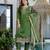 Green color chanderi fabric designer partywear stithed suit