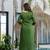 Green color chanderi fabric designer partywear stithed suit