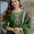 Green color chanderi fabric designer partywear stithed suit