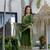 Green color chanderi fabric designer partywear stithed suit