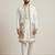 White doniyar shartin premium designer festive wear kurta pyjama with long jacket set