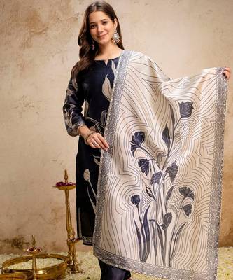 Black color aasam silk partywear stitched suit 4