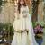 Cream color chinon fabric designer partywear stithed suit