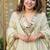Cream color chinon fabric designer partywear stithed suit