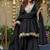 Black color chinon fabric designer partywear stithed suit