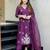Purple color muslin fabric designer partywear stithed suit