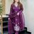 Purple color muslin fabric designer partywear stithed suit