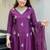 Purple color muslin fabric designer partywear stithed suit