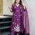 Purple color muslin fabric designer partywear stithed suit