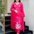 Pink color muslin fabric designer partywear stithed suit