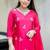 Pink color muslin fabric designer partywear stithed suit