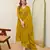 Mustard color mal chanderi fabric designer partywear stithed suit