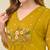 Mustard color mal chanderi fabric designer partywear stithed suit