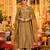 Brown color simmer chanderi fabric designer partywear stithed suit
