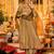 Brown color simmer chanderi fabric designer partywear stithed suit