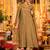 Brown color simmer chanderi fabric designer partywear stithed suit