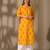 Yellow color cambric cotton fabric ethnic ceremonial designer printed kurti